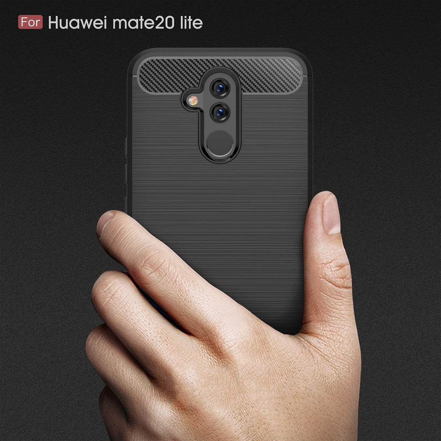 Capa para Huawei Mate 20 Lite, Techsuit, Carbono, Preta