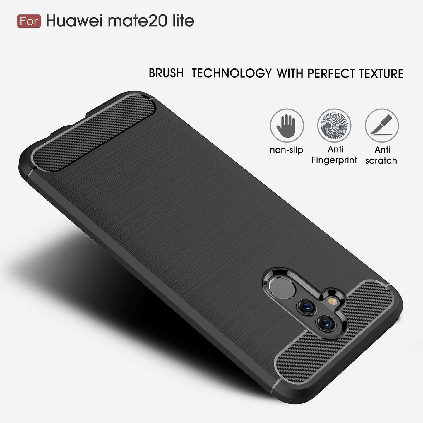 Capa para Huawei Mate 20 Lite, Techsuit, Carbono, Preta