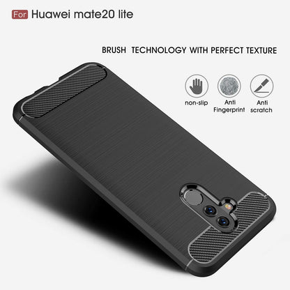 Capa para Huawei Mate 20 Lite, Techsuit, Carbono, Preta