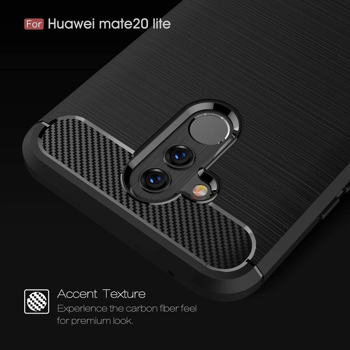 Capa para Huawei Mate 20 Lite, Techsuit, Carbono, Preta