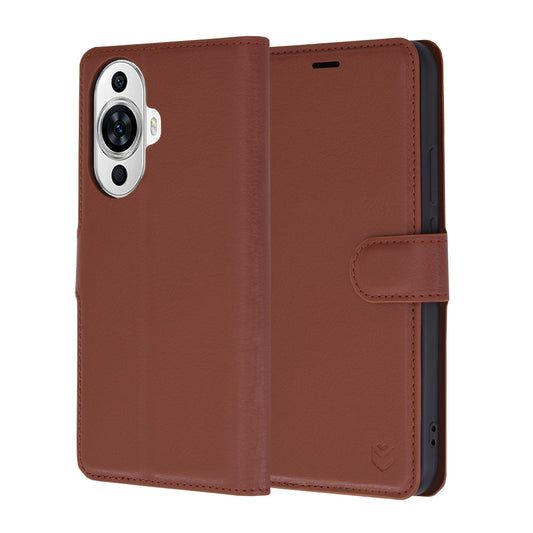 Capa para Huawei nova 12s / nova 11, Techsuit, Leather Folio, Castanha
