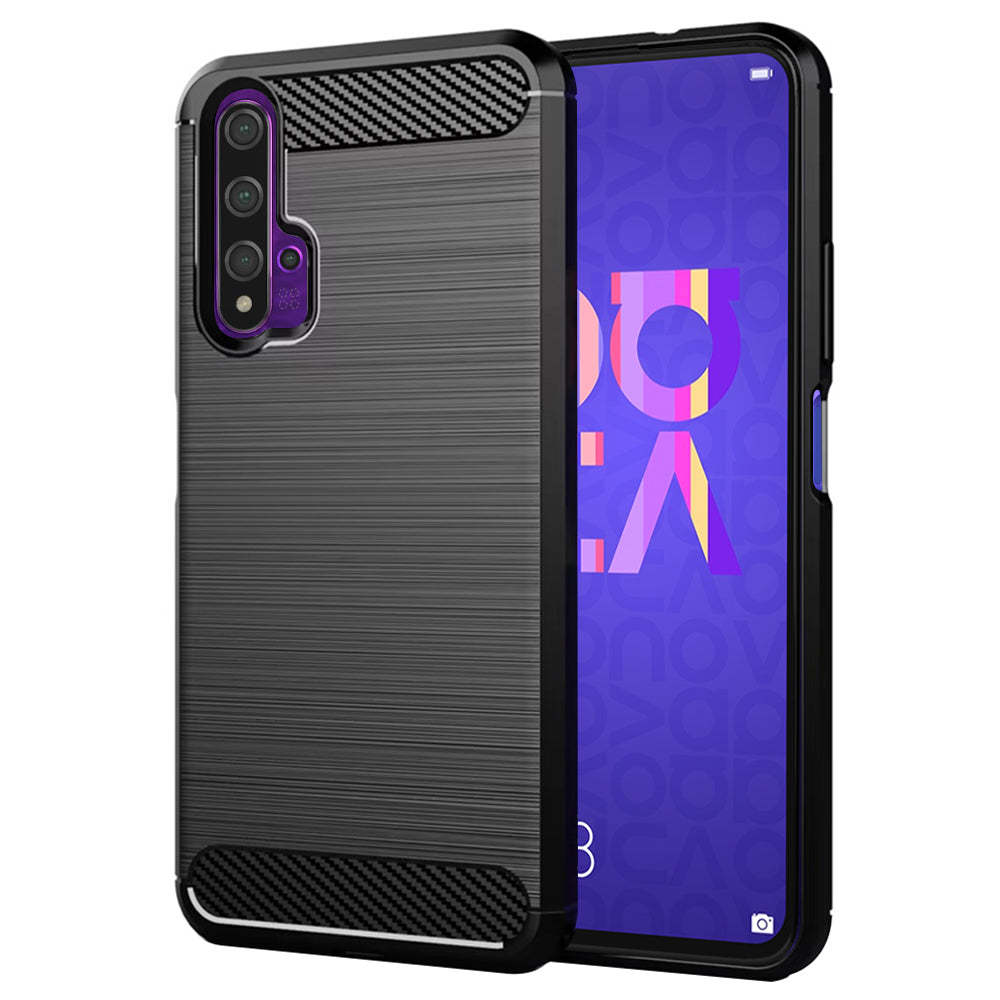 Capa para Huawei nova 5T / Honor 20, Techsuit, Carbono, Preta