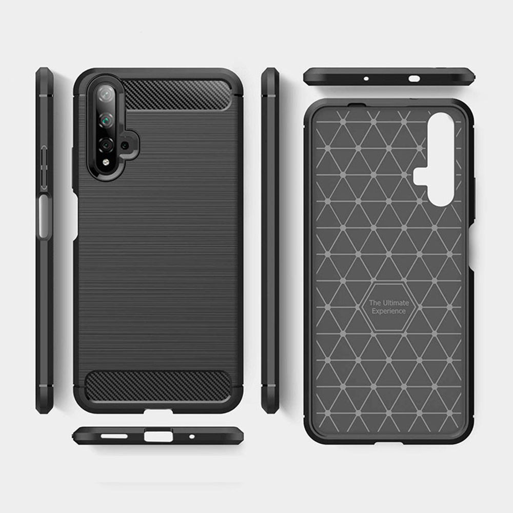 Capa para Huawei nova 5T / Honor 20, Techsuit, Carbono, Preta