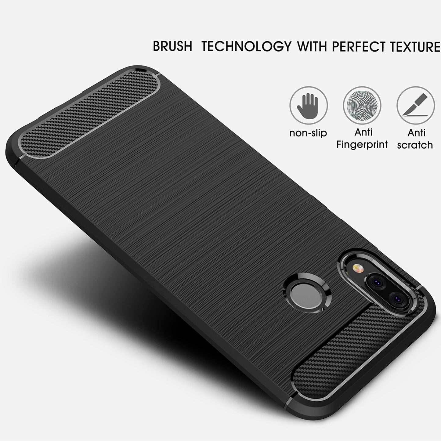 Capa para Huawei P20 Lite, Techsuit, Carbono, Preta