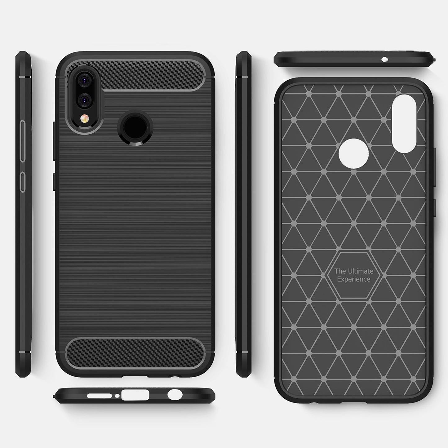 Capa para Huawei P20 Lite, Techsuit, Carbono, Preta