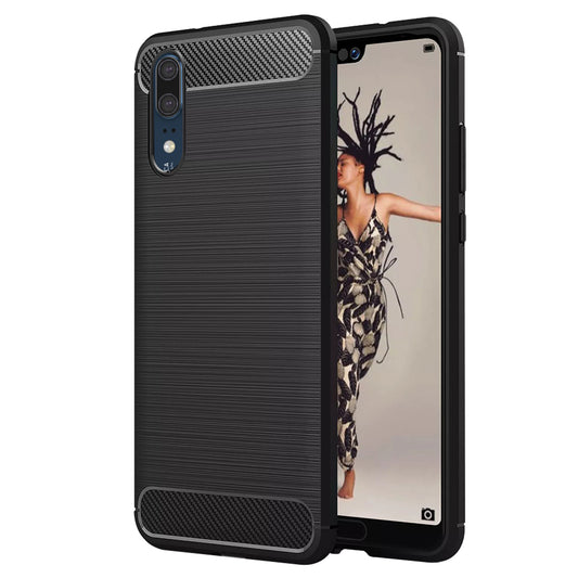 Capa para Huawei P20, Techsuit, Carbono, Preta