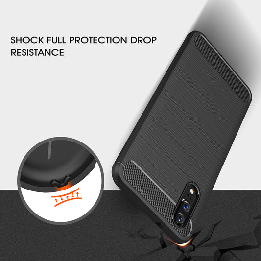 Capa para Huawei P20, Techsuit, Carbono, Preta