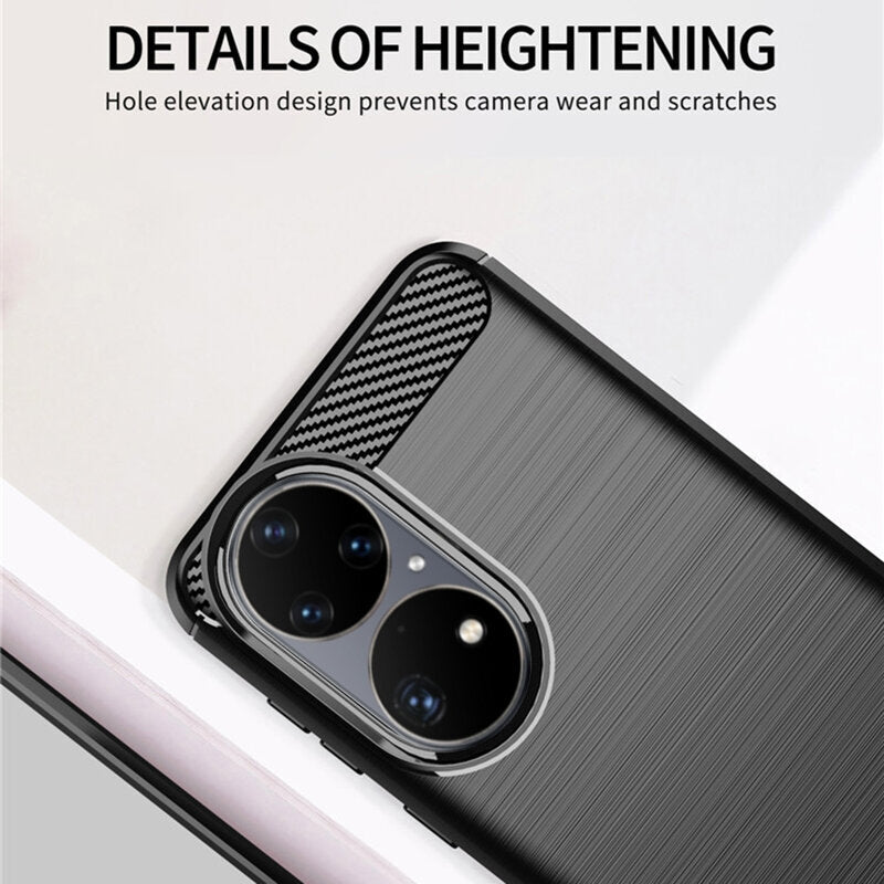 Capa para Huawei P50 Pro, Techsuit, Carbono, Preta