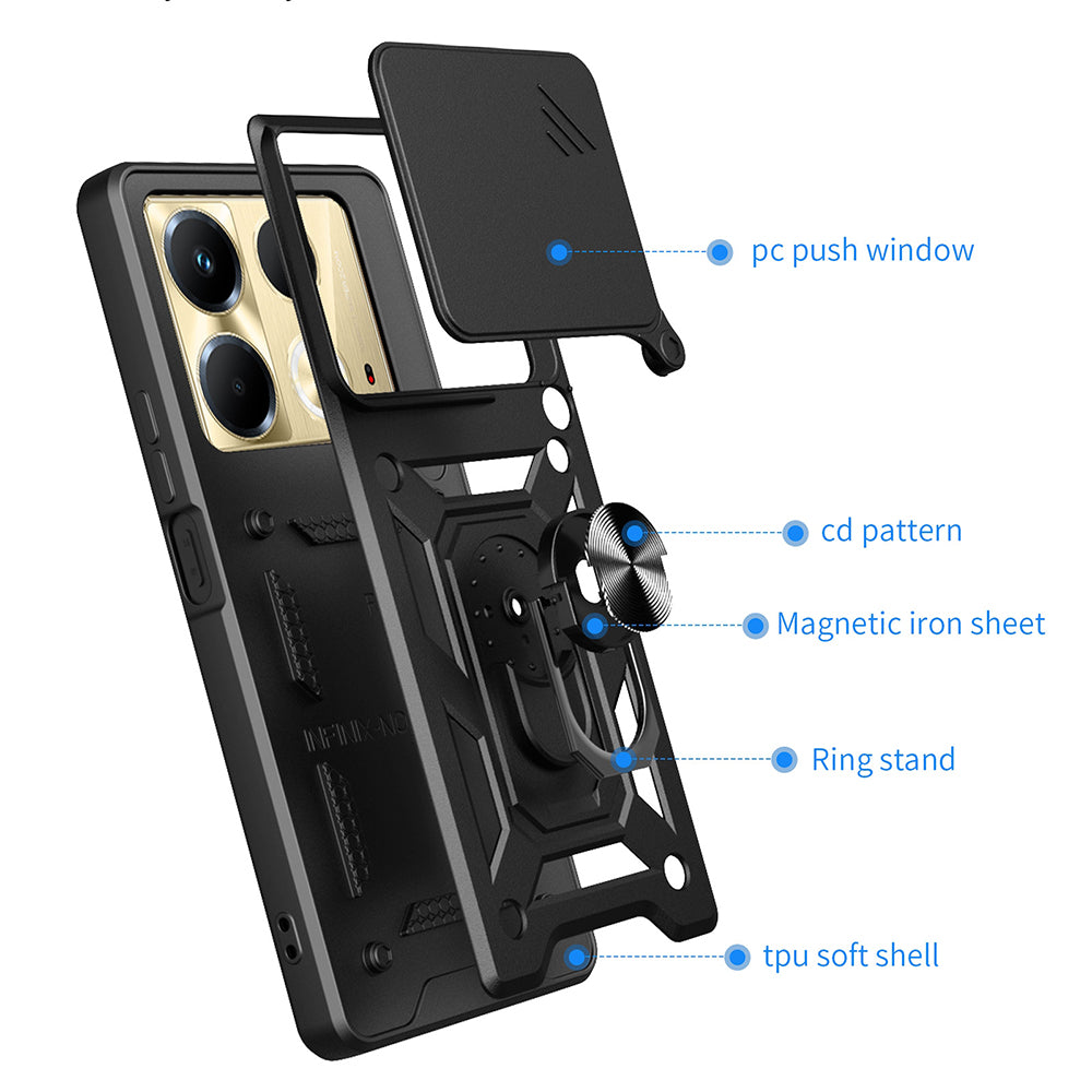 Capa para Infinix Note 40 4G, Techsuit, CamShield, Preta