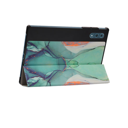 Case for Lenovo Yoga Tab Plus, Techsuit, FoldPro Green Time, Multicolor