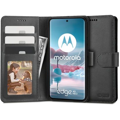 Capa para Motorola Edge 40 Neo, Tech-Protect, carteira, preta 