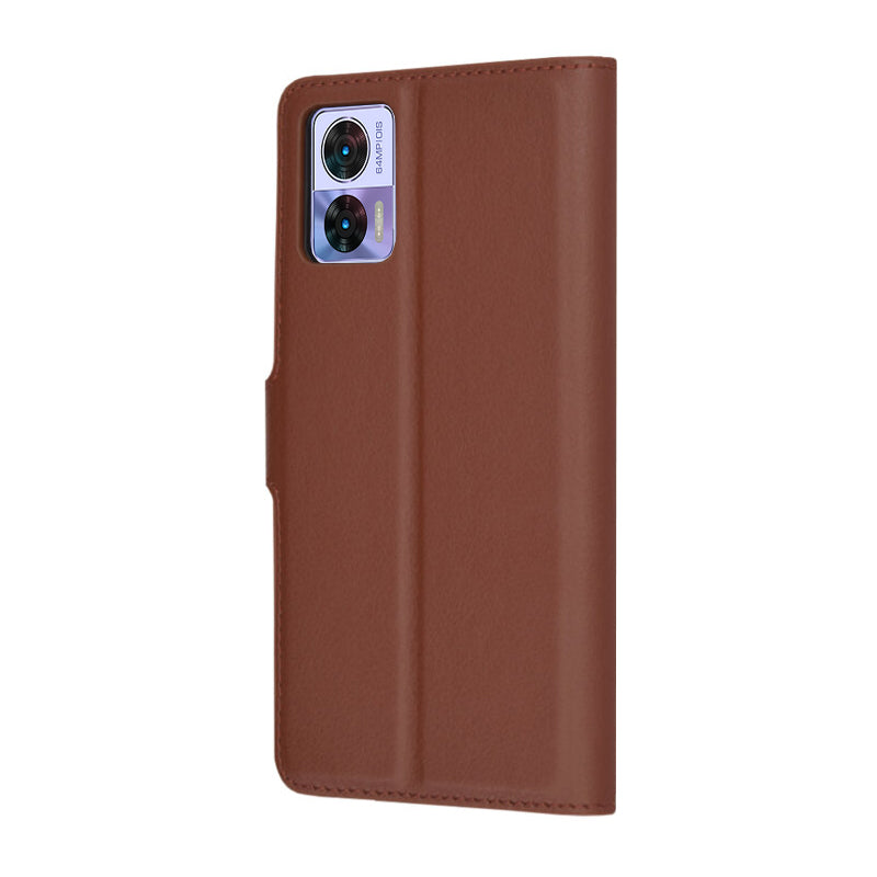 Capa para Motorola Edge 30 Neo, Techsuit, Leather Folio, Castanha