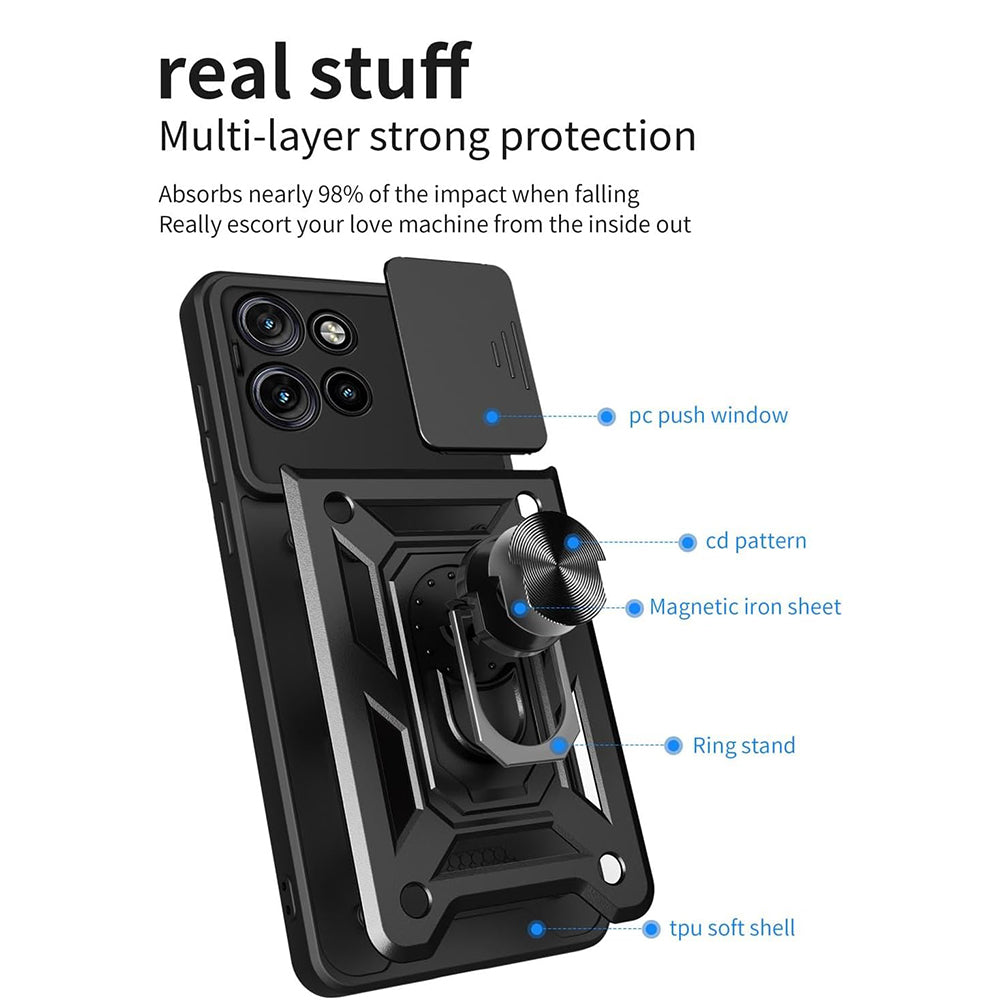 Capa para Motorola Edge 50, Techsuit, CamShield, Preta