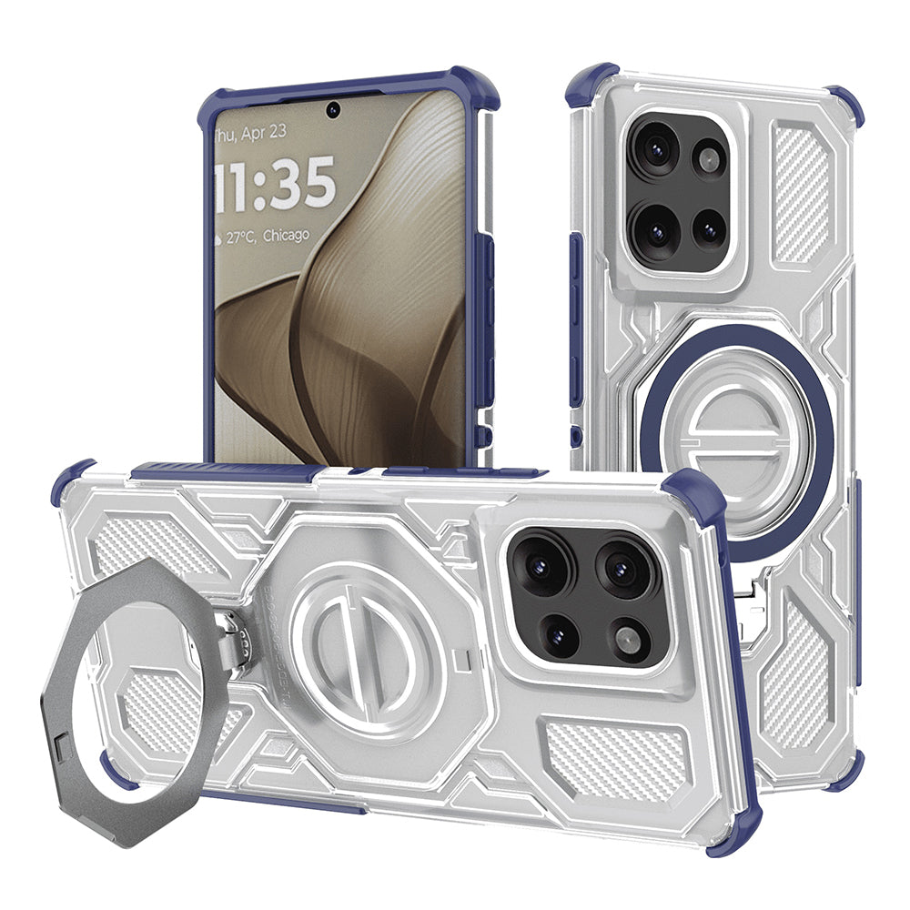Capa para Motorola Edge 50, Techsuit, Carbon Shield Pro, Azul