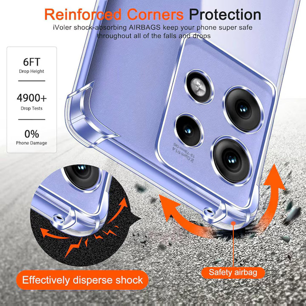 Capa para Motorola Edge 50, Techsuit, Shockproof Clear, Transparente