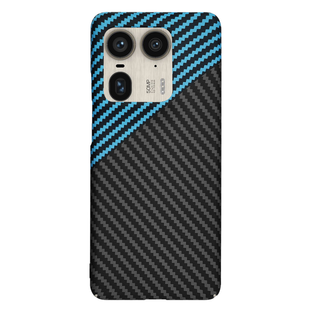 Capa para Motorola Edge 50 Ultra, Techsuit, Carbonite FiberShell, Preto Azul