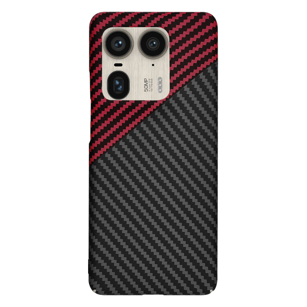Capa para Motorola Edge 50 Ultra, Techsuit, Carbonite FiberShell, Preto Vermelho