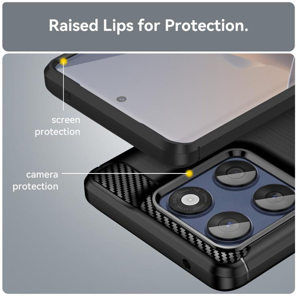 Capa para Motorola Edge 60 Pro, Techsuit, Carbono, Preta