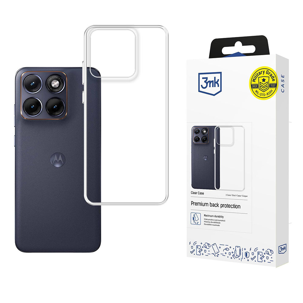 Capa para Motorola Edge 70 Fusion, 3MK, Clear, Transparente