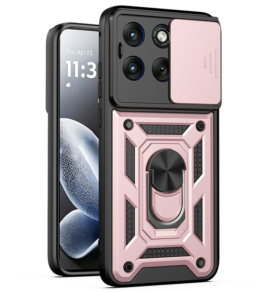 Capa para Motorola Edge 70 Fusion, Techsuit, CamShield, Rosa Dourado