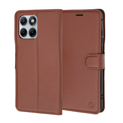 Capa para Motorola Edge 70 Fusion, Techsuit, Leather Folio, Castanha