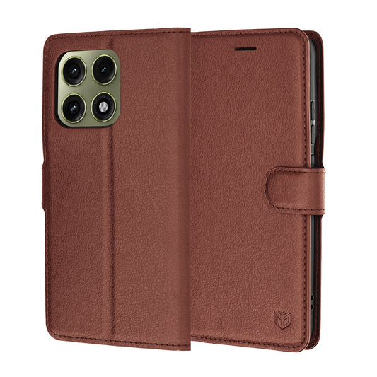 Capa para Motorola Edge 70 Pro, Techsuit, Leather Folio, Castanha