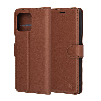 Capa para Motorola Edge 70, Techsuit, Leather Folio, Castanho