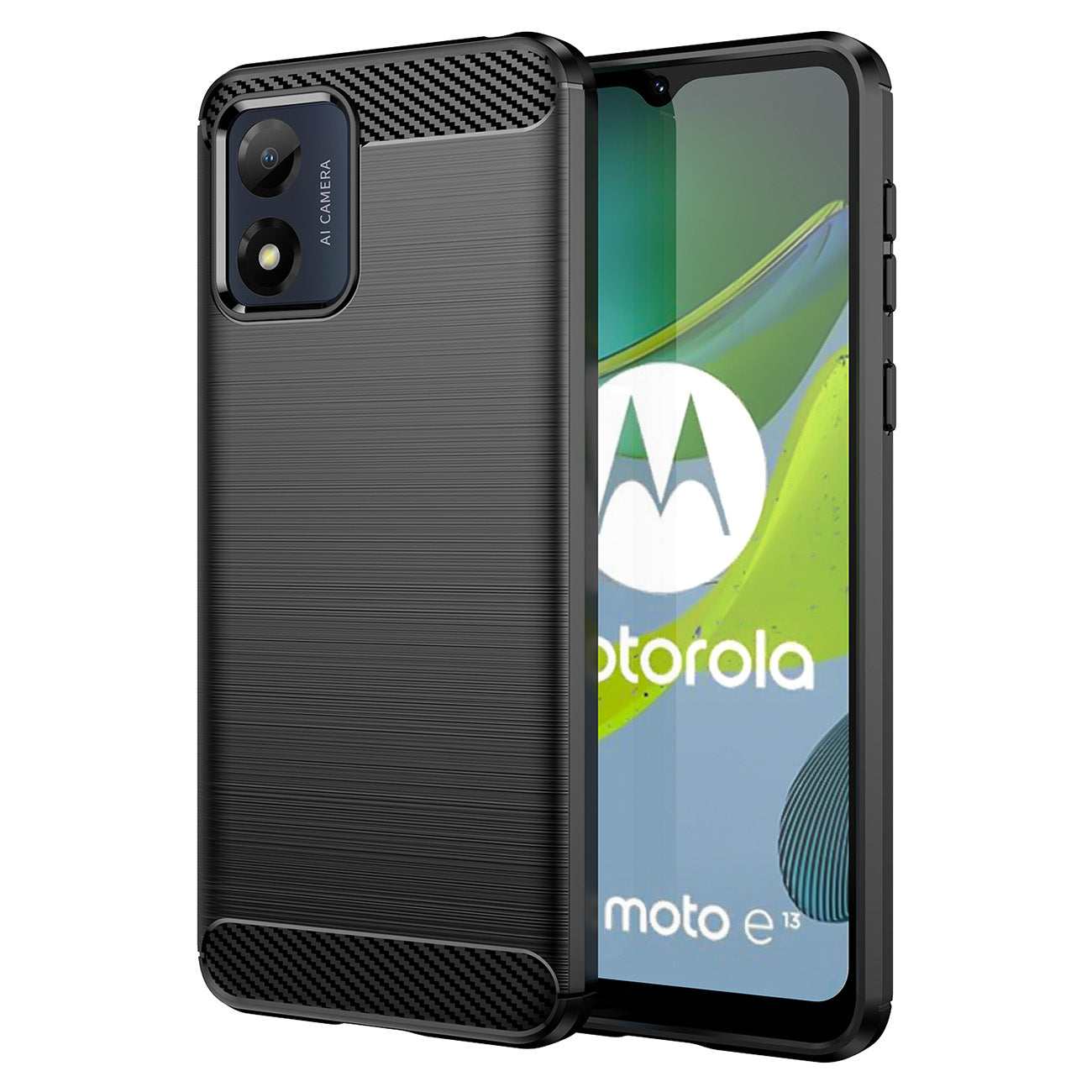 Capa para Motorola Moto E13, OEM, Carbono, Preta