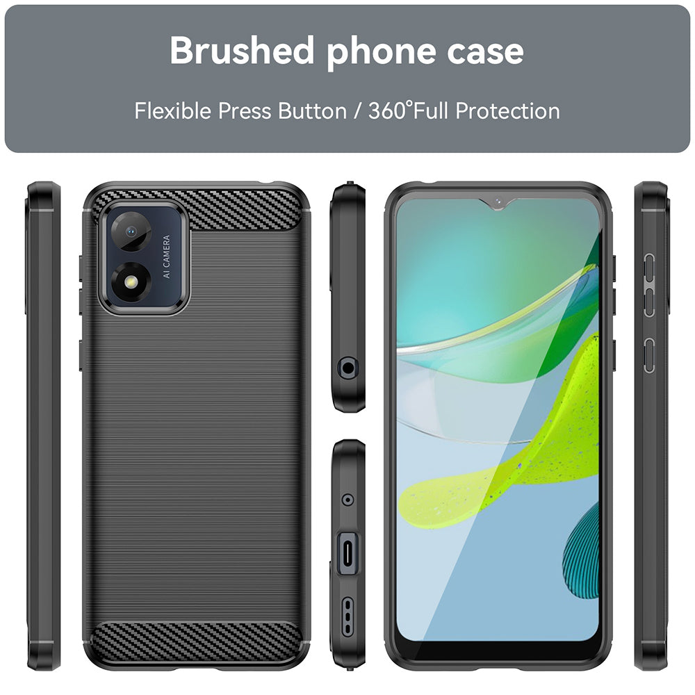 Capa para Motorola Moto E13, Techsuit, Carbono, Preta