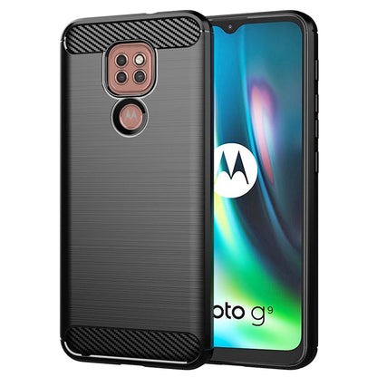 Capa para Motorola Moto E7 Plus / G9 Play, Techsuit, Carbono, Preta