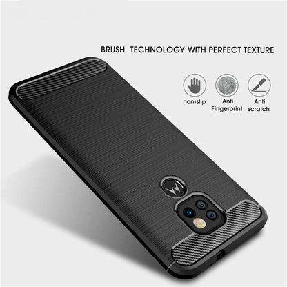 Capa para Motorola Moto E7 Plus / G9 Play, Techsuit, Carbono, Preta