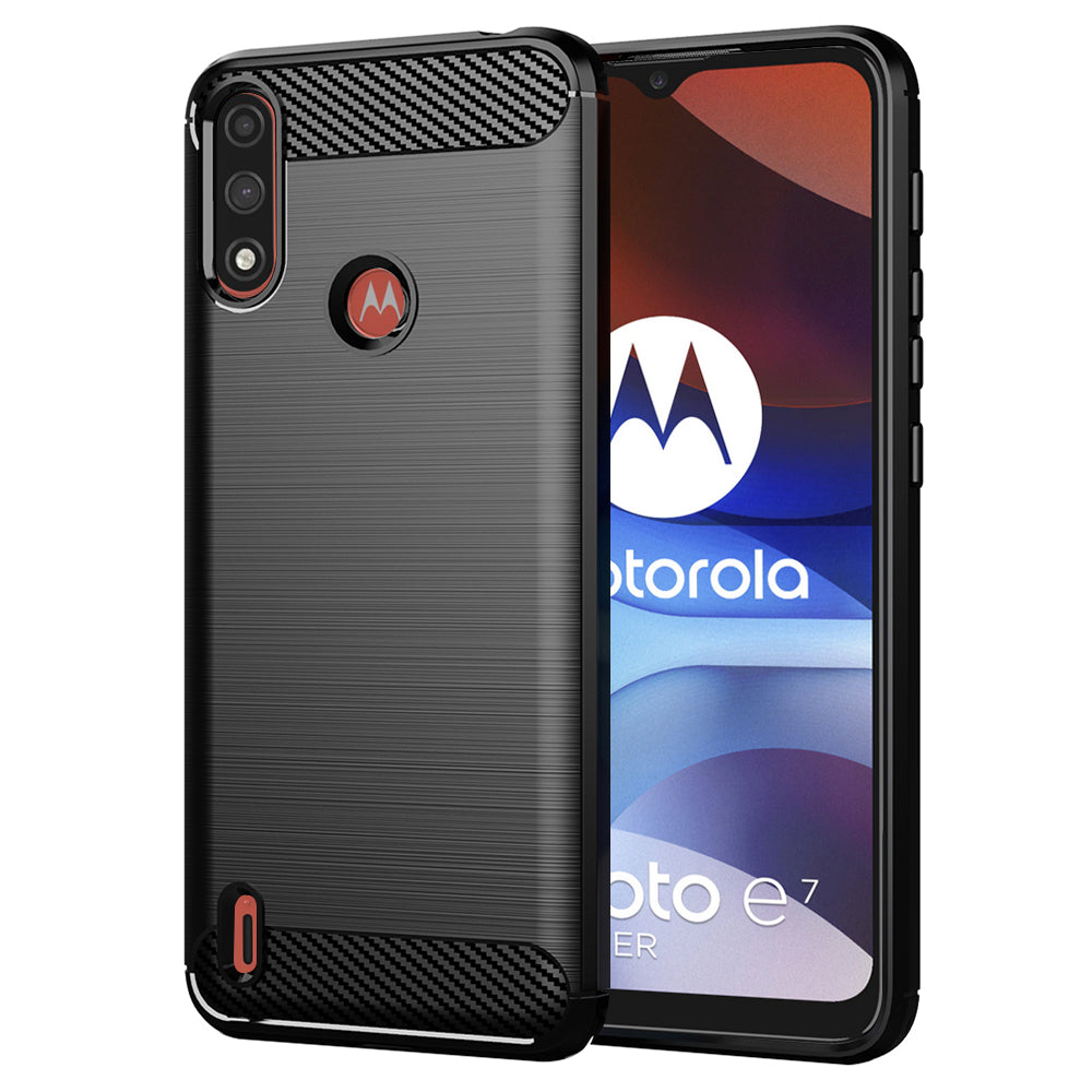 Capa para Motorola Moto E7i Power / E7 Power, Techsuit, Carbono, Preta