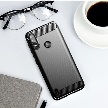 Capa para Motorola Moto E7i Power / E7 Power, Techsuit, Carbono, Preta