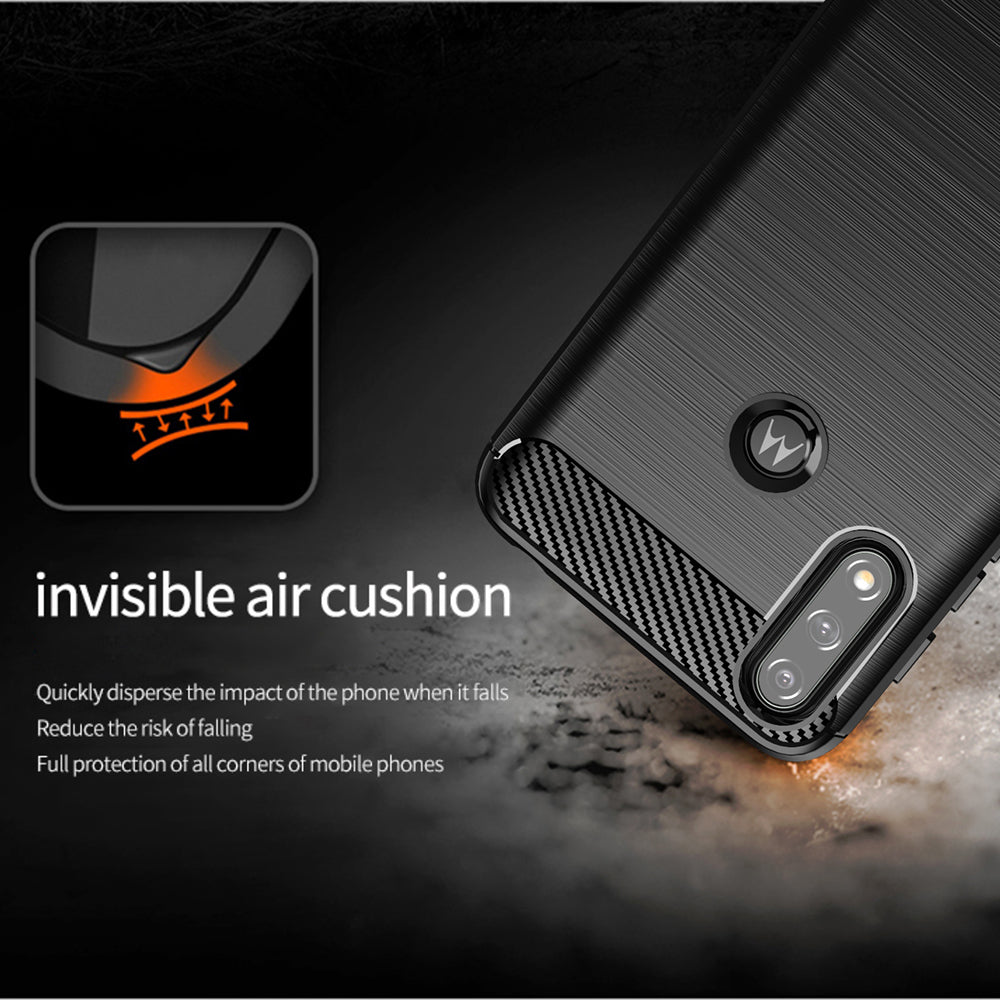 Capa para Motorola Moto E7i Power / E7 Power, Techsuit, Carbono, Preta