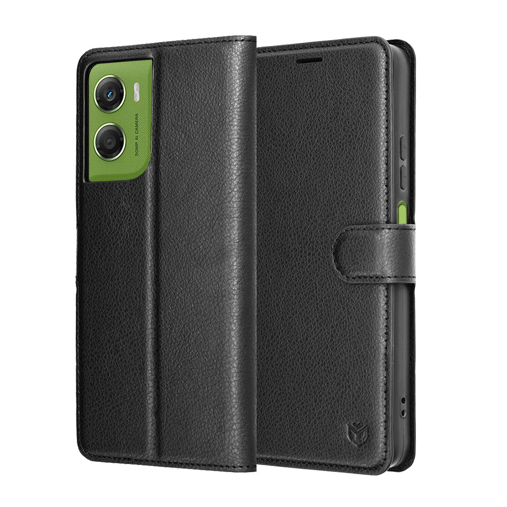 Capa para Motorola Moto G06, Techsuit, Leather Folio, Preta