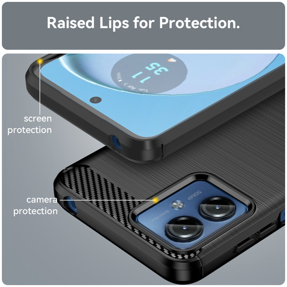 Capa para Motorola Moto G14, Techsuit, Carbono, Preta