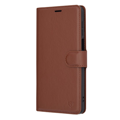 Capa para Motorola Moto G14, Techsuit, Leather Folio, Castanha