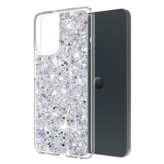 Capa para Motorola Moto G14, Techsuit, Glitter Brilhante, Branco