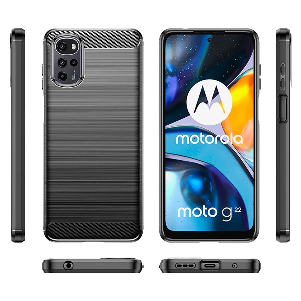Capa para Motorola Moto G22, Techsuit, Carbono, Preta