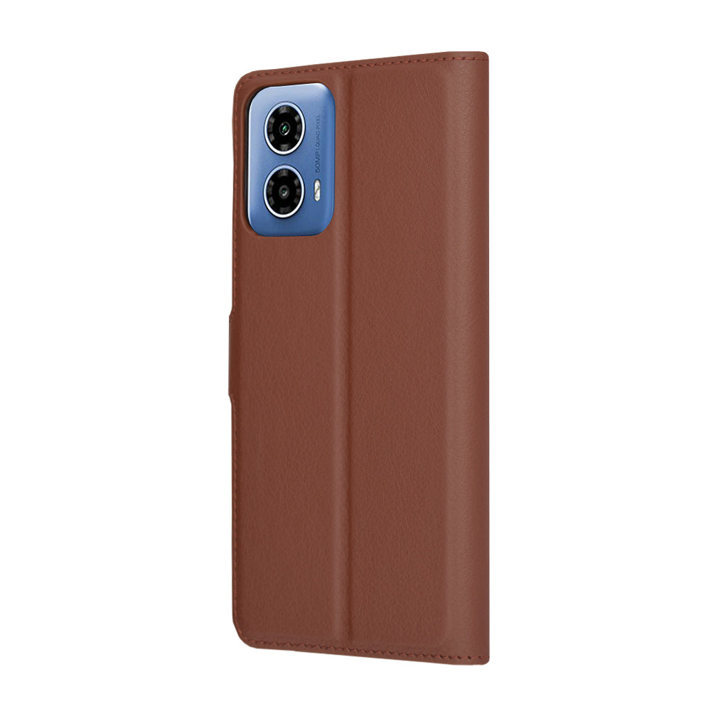 Capa para Motorola Moto G45 / G34, Techsuit, Leather Folio, Castanho