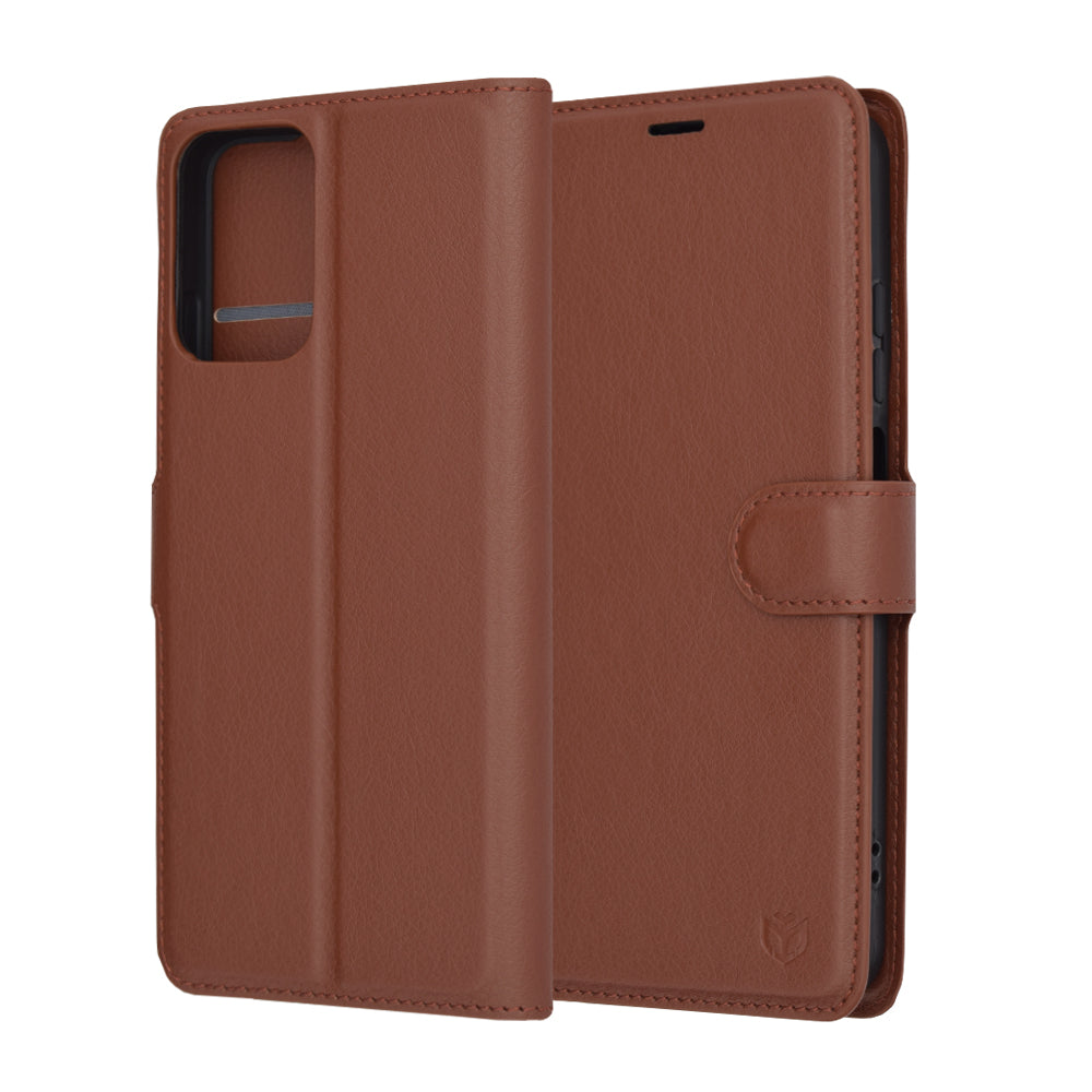 Capa para Motorola Moto G45 / G34, Techsuit, Leather Folio, Castanho