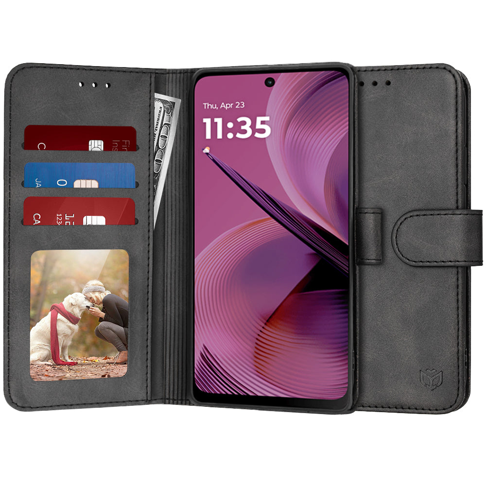 Capa para Motorola Moto G55, Techsuit, Diary Book, Preta