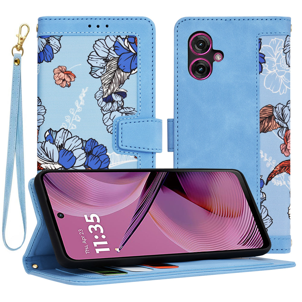 Capa para Motorola Moto G55, Techsuit, FlipCraft, Azul