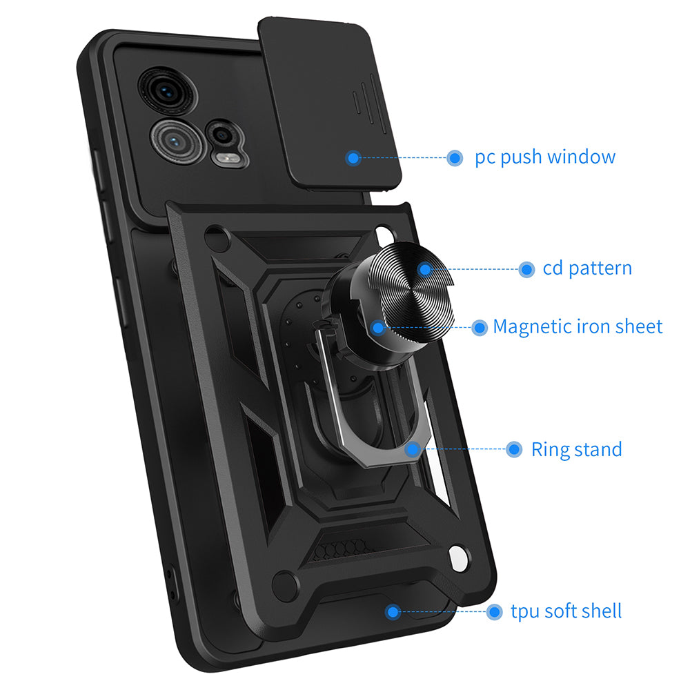 Capa para Motorola Moto G72, Techsuit, CamShield, Preta