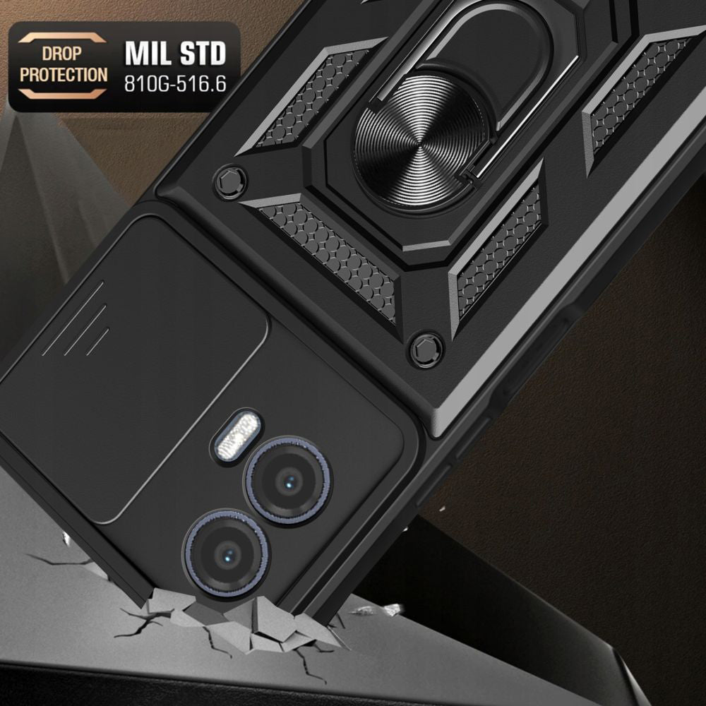 Capa para Motorola Moto G73, Techsuit, CamShield, Preta