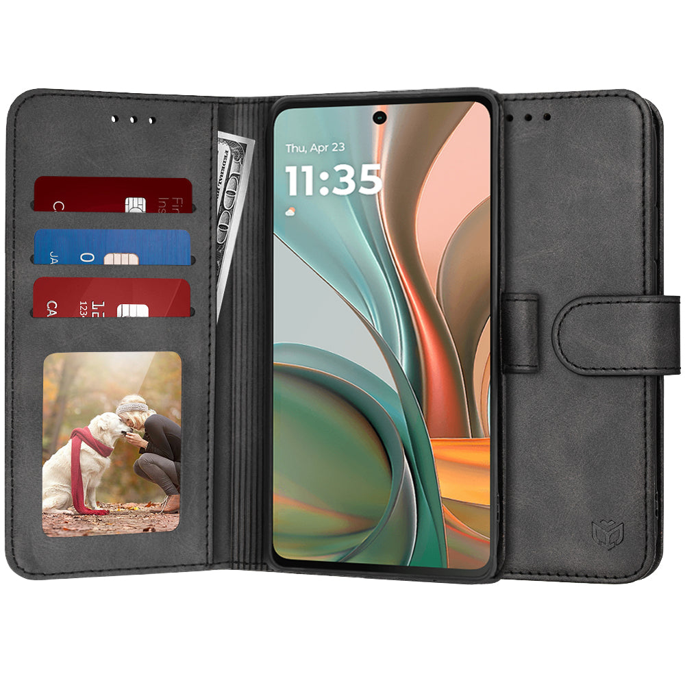 Capa para Motorola Moto G75, Techsuit, Diary Book, Preta