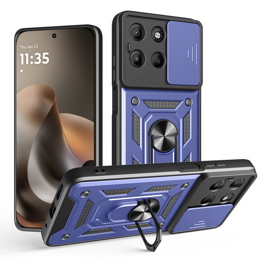 Capa para Motorola Moto G77 / G67, Techsuit, CamShield, Azul