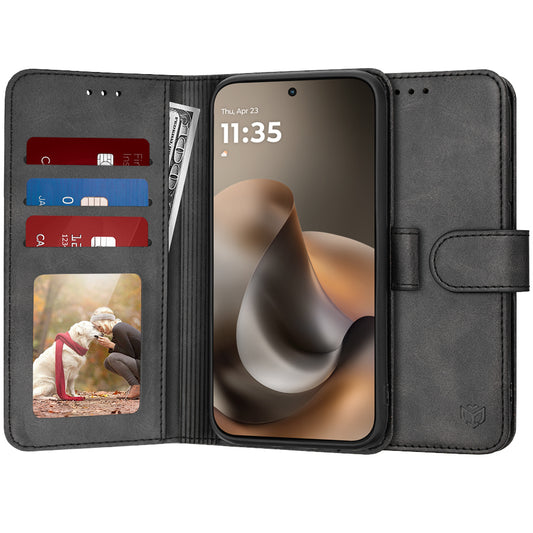 Capa para Motorola Moto G77 / G67, Techsuit, Diary Book, Preta