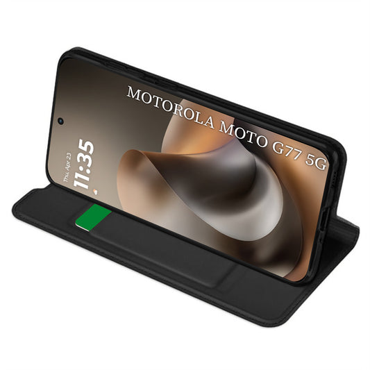 Capa para Motorola Moto G77 / G67, Techsuit, Magskin Book, Preta
