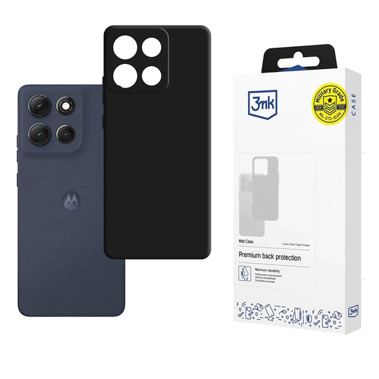 Capa para Motorola Moto G86, 3MK, Preta Mate